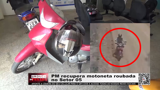 PM recupera motoneta roubada no Setor 05 Vídeo Notícias Ariquemes 190