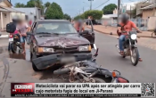 Motociclista vai parar na UPA após ser atingido por carro cujo motorista fugiu do local em Ji–Paraná – Vídeo