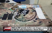 NOE da PRF prende mulher com drogas e arma na BR 421 entre Ariquemes e Monte Negro – Vídeo