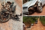 Colisão frontal entre carro e motoneta deixa homem gravemente ferido na zona Rural de Primavera de Rondônia