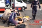 ARIQUEMES: Acidente entre moto e bicicleta é registrado em frente ao quartel do Corpo de Bombeiros