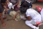 ARIQUEMES: Criança fica ferida em acidente envolvendo carro e moto em cruzamento