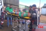 ARIQUEMES: Motociclista sofre fratura na perna após colisão com carreta bitrem na Av. Capitão Silvio