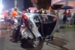 Ônibus bate em carro e deixa duas vítimas presas as ferragens no centro de Porto Velho