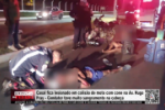 Casal fica lesionado em colisão de moto com cone na Av. Hugo Fray – Condutor teve muito sangramento na cabeça – Vídeo