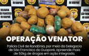 POLÍCIA CIVIL DE RONDÔNIA DEFLAGRA OPERAÇÃO VENATOR E APREENDE MAIS DE 50 KG DE DROGAS EM AÇÃO INTEGRADA