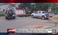 Batida entre carro e Motocicleta deixa motociclista e carona gravemente feridos na Av. Menezes Filho em Ji–Paraná – Vídeo