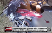 Pneu de motocicleta estoura e deixa duas pessoas feridas na BR–364 sentido Jaru em Ariquemes – Vídeo
