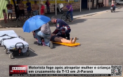 Motorista foge após atropelar mulher e criança em cruzamento da T–13 em Ji–Paraná – Vídeo