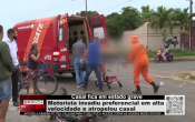 Motorista invadiu preferencial em alta velocidade e atropelou casal – Vídeo