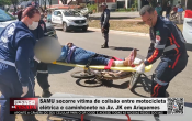 SAMU socorre vítima de colisão entre motocicleta elétrica e caminhonete na Av JK em Ariquemes – Vídeo