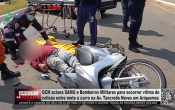 GCM aciona SAMU e Bombeiros Militares para socorrer vítima de colisão entre moto e carro em Ariquemes – vídeo