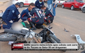SAMU socorre motociclista após colisão com carro na Av. Tucano no Setor 09 em Ariquemes – Vídeo