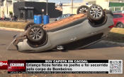 SUV CAPOTA EM CACOAL – Criança ficou ferida no joelho e foi socorrida pelo corpo de Bombeiros – Vídeo