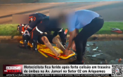 Motociclista fica ferido ap&oacute;s forte colis&atilde;o em traseira de &ocirc;nibus na Av. Jamari no Setor 02 em Ariquemes &ndash; LIVE: ESTAMOS NO AR! PROGRAMA BRONCA DA PESADA