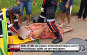 SAMU e PTRAN s&atilde;o acionados no Bairro Bella Vista para socorrer motociclista ap&oacute;s colis&atilde;o com carro &ndash; V&iacute;deo