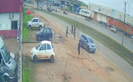 Urgente: Motorista  flagra roubo e  atropela criminoso armado  em Porto Velho &ndash; Elemento foi preso &ndash; V&iacute;deo