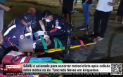 SAMU &eacute; acionado para socorrer motociclista ap&oacute;s colis&atilde;o entre motos na Av. Tancredo Neves em Ariquemes &ndash; LIVE: ESTAMOS NO AR! PROGRAMA BRONCA DA PESADA