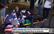 SAMU &eacute; acionado para socorrer motociclista ap&oacute;s colis&atilde;o entre motos na Av. Tancredo Neves em Ariquemes &ndash; V&iacute;deo