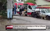 Acidente entre duas motocicletas na T&ndash;20 em Ji&ndash; Paran&aacute; deixa motociclista ferido &ndash; V&iacute;deo