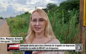 Advogada alerta para risco iminente de trag&eacute;dia em depress&atilde;o existente na sa&iacute;da da BR 421 em Ariquemes &ndash; V&iacute;deo