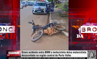 Grave acidente entre BMW e moto deixa motociclista desacordada no centro de Porto Velho RO &ndash; V&iacute;deo