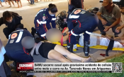 SAMU socorre casal ap&oacute;s grav&iacute;ssimo acidente de colis&atilde;o entre moto e carro na Av. Tancredo Neves em Ariquemes &ndash; V&iacute;deo