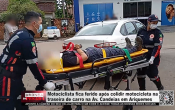 Motociclista fica ferido ap&oacute;s colidir motocicleta na traseira de carro na Av. Candeias em Ariquemes &ndash; V&iacute;deo