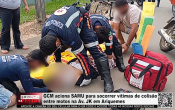 GCM aciona SAMU para socorrer v&iacute;timas de colis&atilde;o entre motos na Av. JK em Ariquemes &ndash; V&iacute;deo