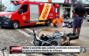 Mulher &eacute; socorrida ap&oacute;s acidente envolvendo motocicleta e carro no primeiro distrito de Ji&ndash;Paran&aacute; &ndash; V&iacute;deo