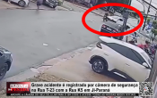 Grave acidente &eacute; registrado por c&acirc;mera de seguran&ccedil;a na Rua T&ndash;23 com a Rua K5 em Ji&ndash;Paran&aacute; &ndash; V&iacute;deo