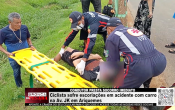 CONDUTOR PRESTA SOCORRO IMEDIATO &ndash; Ciclista sofre escoria&ccedil;&otilde;es em acidente com carro na Av. JK em Ariquemes &ndash; V&iacute;deo