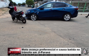 Moto avan&ccedil;a preferencial e causa batida no tr&acirc;nsito em Ji&ndash;Paran&aacute; &ndash; V&iacute;deo