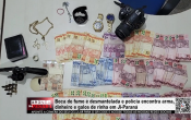 Boca de fumo &eacute; desmantelada e pol&iacute;cia encontra arma, dinheiro e galos de rinha em Ji&ndash;Paran&aacute; &ndash; V&iacute;deo