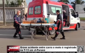 Grave acidente entre carro e moto &eacute; registrado na T&ndash;13 em Ji&ndash;Paran&aacute; &ndash; V&iacute;deo