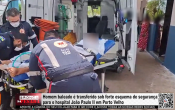 Homem baleado &eacute; transferido sob forte esquema de seguran&ccedil;a para o hospital Jo&atilde;o Paulo II em Porto Velho &ndash; V&iacute;deo