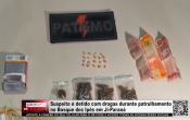 Suspeito &eacute; detido com drogas durante patrulhamento no Bosque dos Ip&ecirc;s em Ji&ndash;Paran&aacute; &ndash; V&iacute;deo