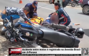 Acidente entre motos &eacute; registrado na Avenida Brasil em Ji&ndash;Paran&aacute; &ndash; V&iacute;deo