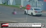 C&acirc;mera registra momento em que carro avan&ccedil;a preferencial e atinge motociclista o cruzamento da Rua T&ndash;20 com a Rua Teresina em Ji&ndash;Paran&aacute; &ndash; V&iacute;deo