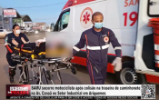 SAMU socorre motociclista ap&oacute;s colis&atilde;o na traseira de caminhonete na Av. Cana&atilde; no Setor Industrial em Ariquemes &ndash; V&iacute;deo
