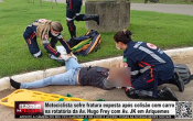 Motociclista sofre fratura exposta ap&oacute;s colis&atilde;o com carro na rotat&oacute;ria da Av. Hugo Frey com Av. JK em Ariquemes &ndash; V&iacute;deo