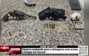 CENA DE FILME &ndash; Casal &eacute; conduzido para a delegacia com armas de drogas em Cacoal &ndash; V&iacute;deo