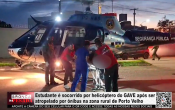 Estudante &eacute; socorrido por helic&oacute;ptero do GAVE ap&oacute;s ser atropelado por &ocirc;nibus na zona rural de Porto Velho &ndash; V&iacute;deo