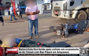 Motociclista fica ferido ap&oacute;s colis&atilde;o em cruzamento na Av. Cana&atilde; com Rua Piqui&aacute; em Ariquemes &ndash; V&iacute;deo