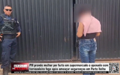 PM prende mulher por furto em supermercado e apenado com tornozeleira foge ap&oacute;s amea&ccedil;ar seguran&ccedil;as em Porto Velho &ndash; V&iacute;deo