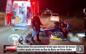 Motociclista fica gravemente ferida ap&oacute;s desviar de buraco e sofrer queda de moto na Rua da Beira em Porto Velho &ndash; V&iacute;deo