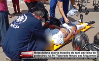 Motociclista acerta traseira de t&aacute;xi em faixa de pedestres na Av Tancredo Neves em Ariquemes &ndash; V&iacute;deo 