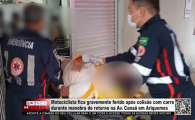 Motociclista fica gravemente ferido ap&oacute;s colis&atilde;o com carro durante manobra de retorno na Av Cana&atilde; em Ariquemes &ndash; V&iacute;deo 