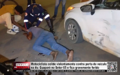 Motociclista colide violentamente contra porta de ve&iacute;culo na Av. Guapor&eacute; no Setor 05 e fica gravemente ferido &ndash; V&iacute;deo