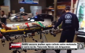 SAMU socorre mulher ap&oacute;s colis&atilde;o entre motoneta e carro na Av. Tancredo Neves em Ariquemes &ndash; V&iacute;deo